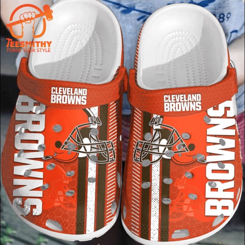 NFL Cleveland Browns Football Clogs Comfortable Shoes For Men Women