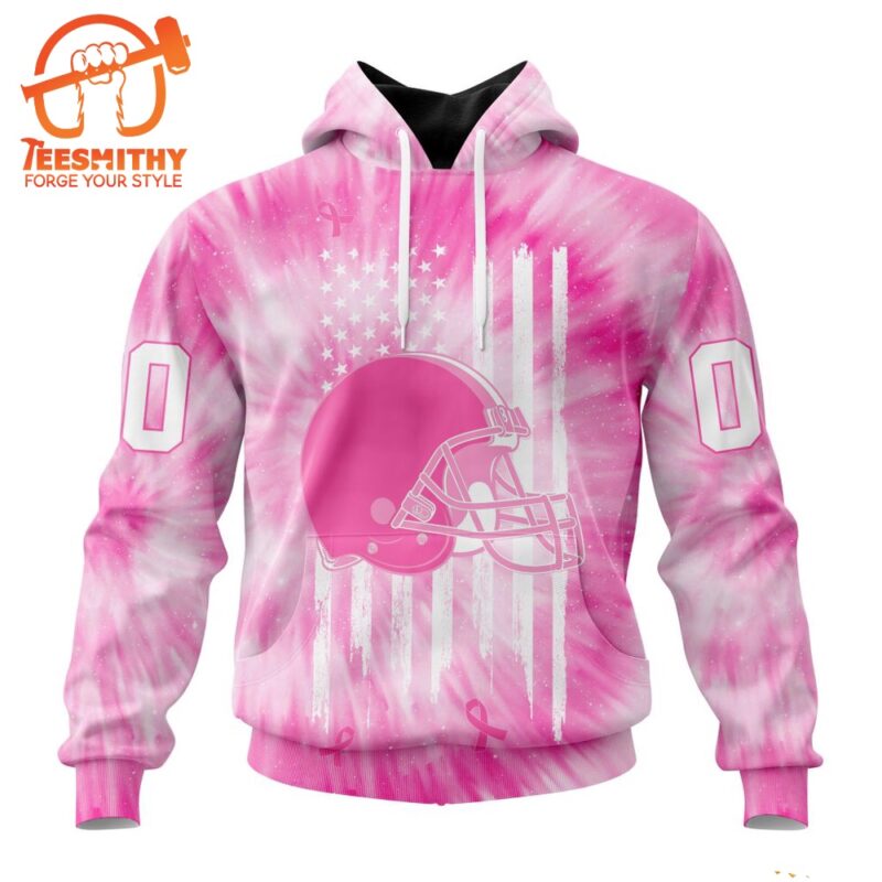 NFL Cleveland Browns Special Pink Tie Dye Footballl Custom Hoodie