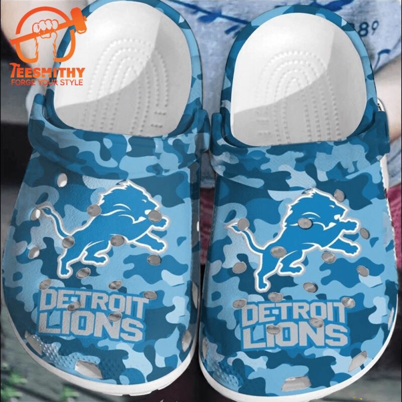 NFL Detroit Lions Football Clogs Crocs Crocband Comfortable Shoes