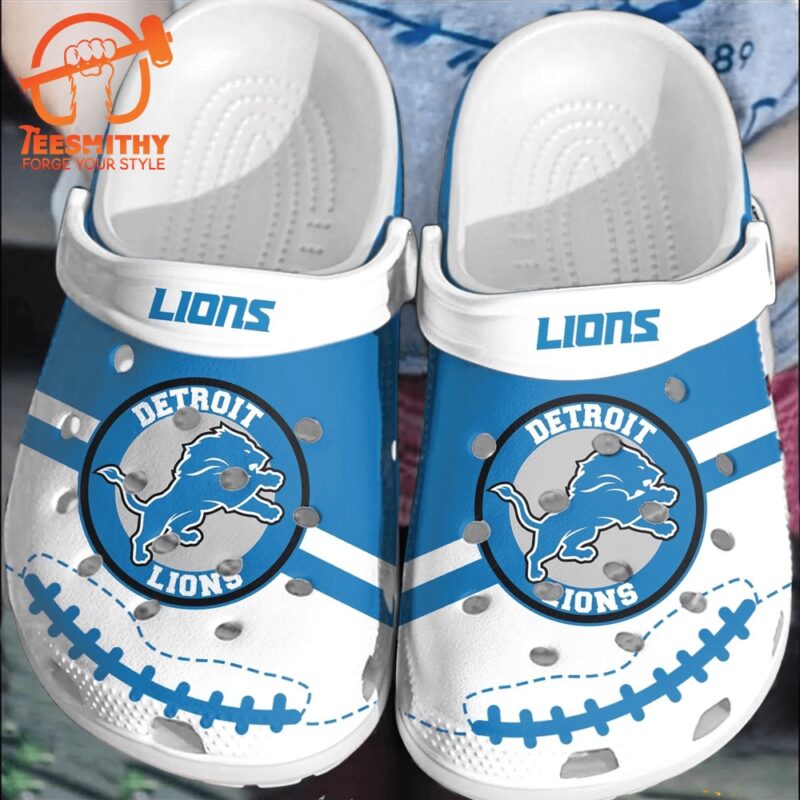 NFL Detroit Lions Football Crocband Comfortable Shoes Crocs Clogs