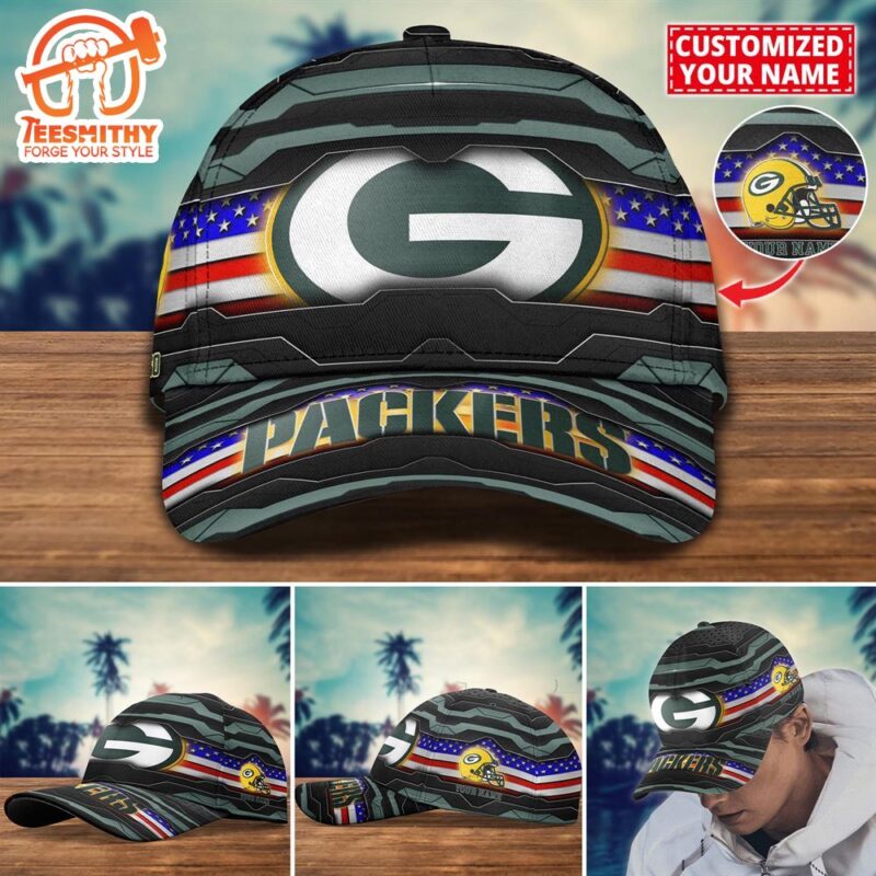 NFL Green Bay Packers Flag Custom Name Cap