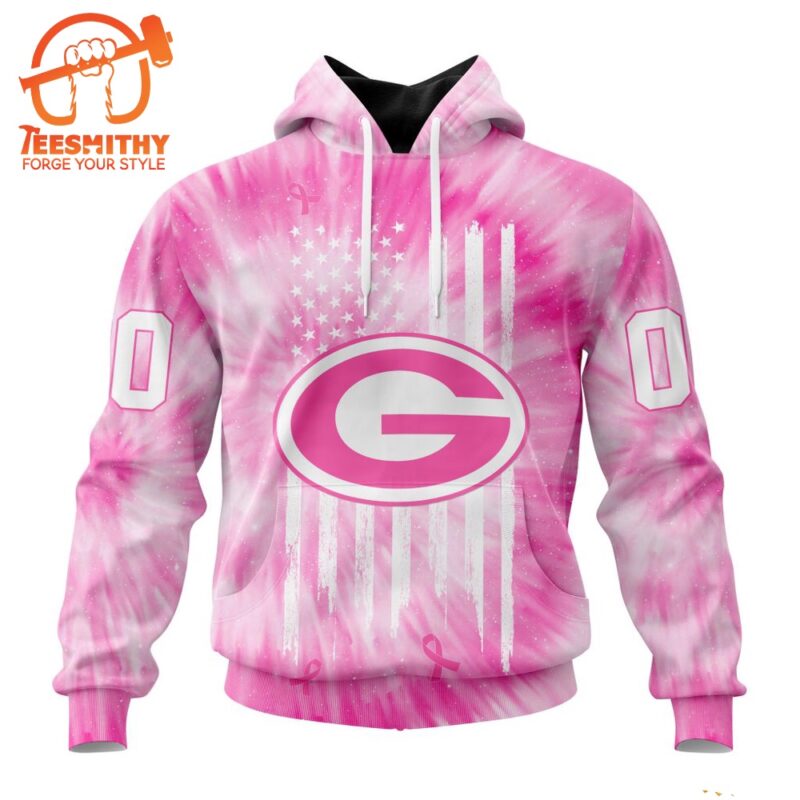 NFL Green Bay Packers Special Pink Tie Dye Footballl Custom Hoodie