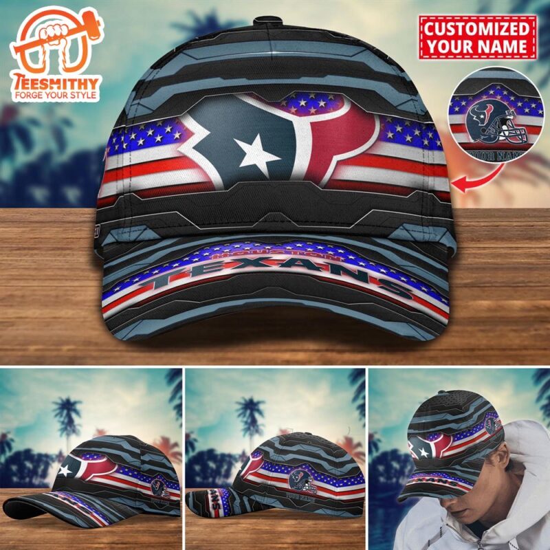 NFL Houston Texans Flag Custom Name Cap