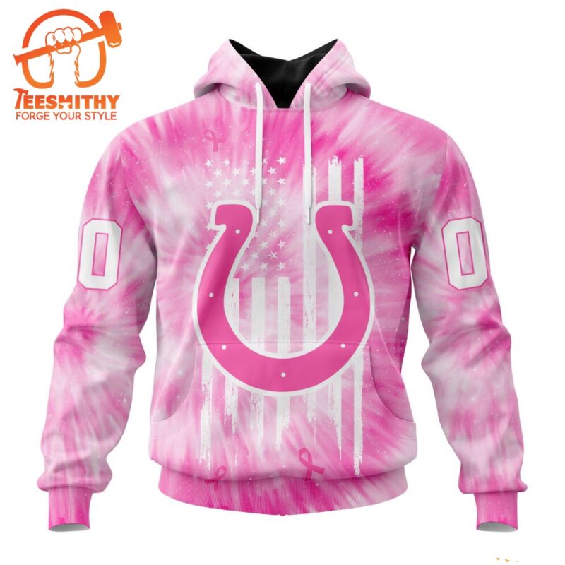 NFL Indianapolis Colts Special Pink Tie Dye Footballl Custom Hoodie