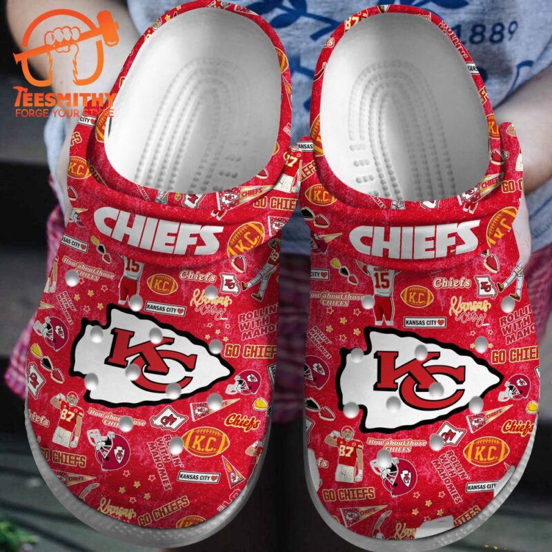 NFL Kansas City Chiefs Christmas Crocs Clogs Crocband Shoes
