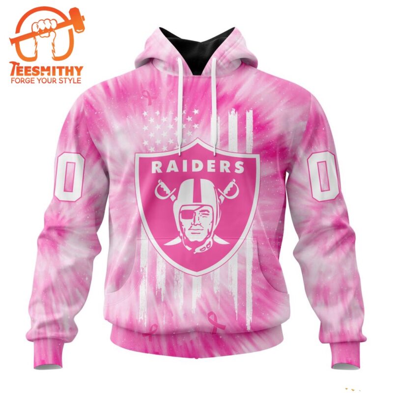 NFL Las Vegas Raiders Special Pink Tie Dye Footballl Custom Hoodie