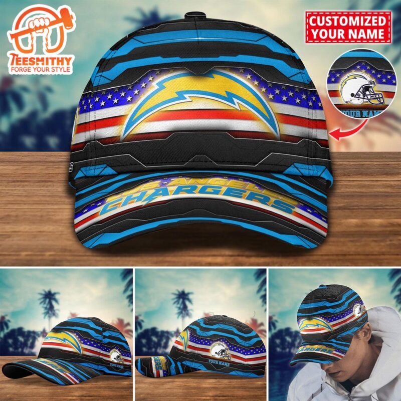 NFL Los Angeles Chargers Flag Custom Name Cap