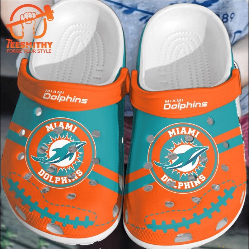 NFL Miami Dolphins Football Comfortable Clogs Shoes