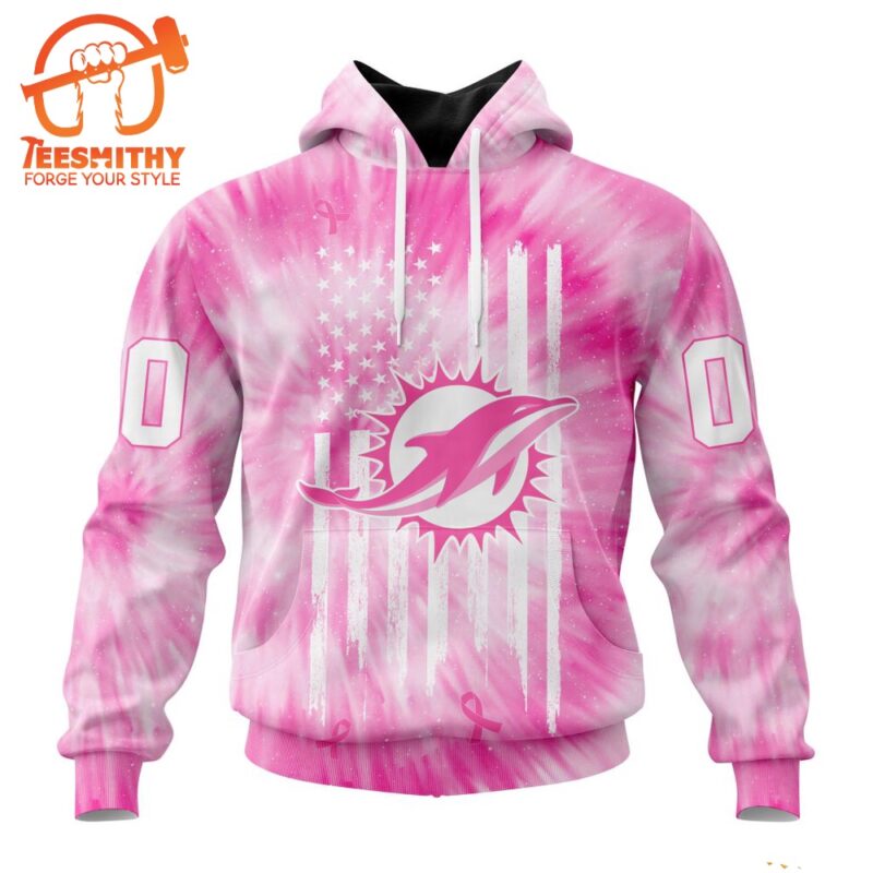 NFL Miami Dolphins Special Pink Tie Dye Footballl Custom Hoodie