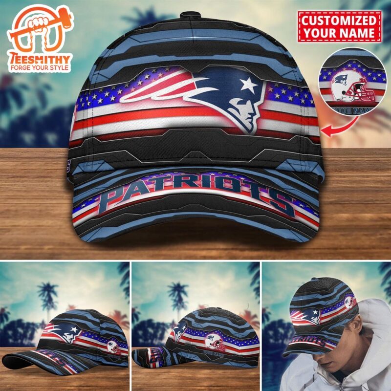 NFL New England Patriots Flag Custom Name Cap