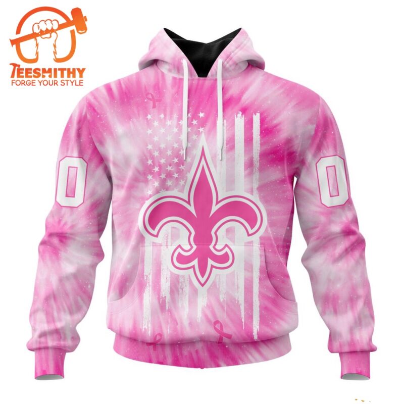 NFL New Orleans Saints Special Pink Tie Dye Footballl Custom Hoodie