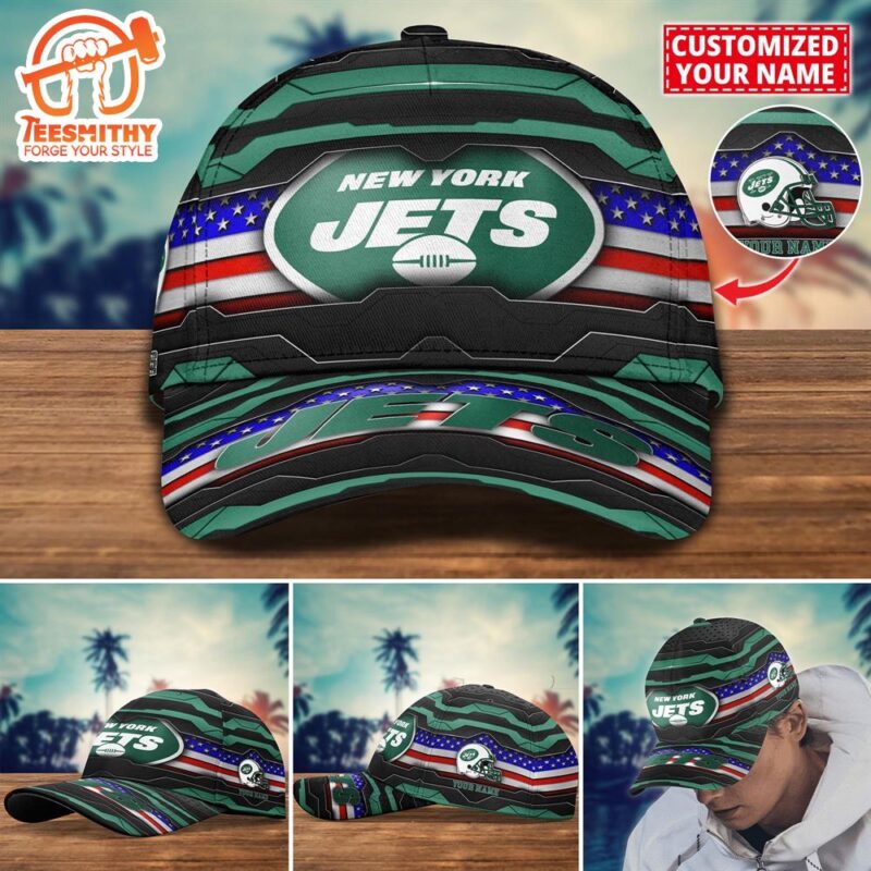 NFL New York Jets Flag Custom Name Cap