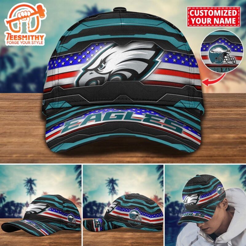 NFL Philadelphia Eagles Flag Custom Name Cap