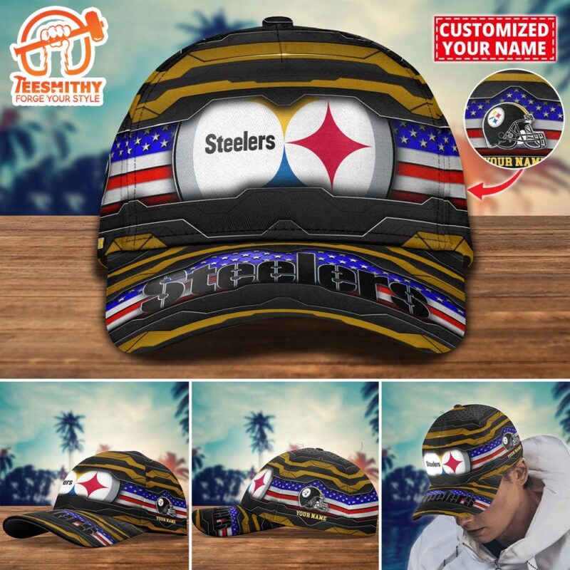 NFL Pittsburgh Steelers Flag Custom Name Cap