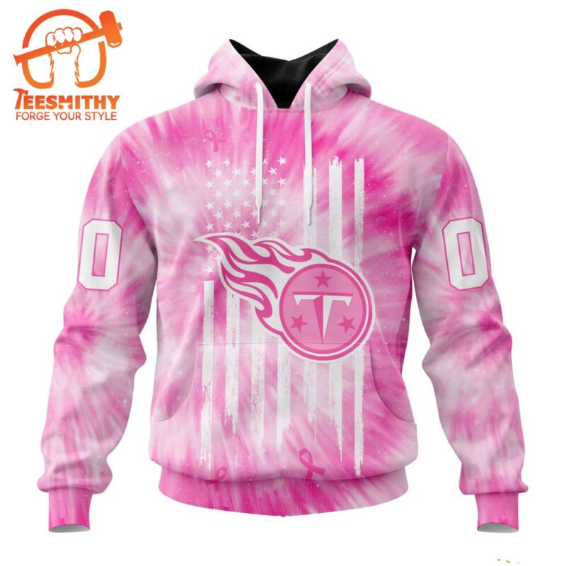 NFL Tennessee Titans Special Pink Tie Dye Footballl Custom Hoodie