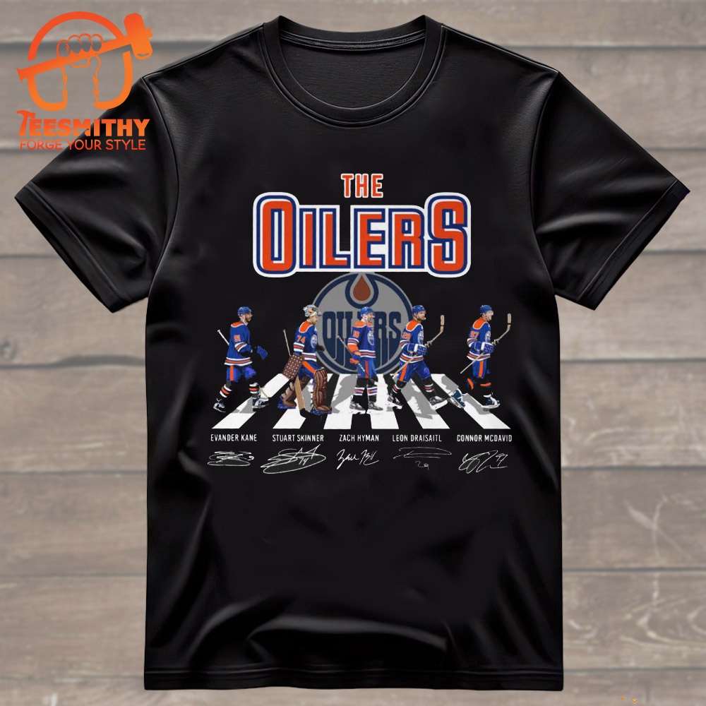 NHL Edmonton Oilers Go On The Road Team Player Signature T Shirt