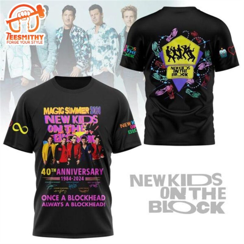 New Kid On The Block 40th Anniversary 1984-2024 Signature 3D T-Shirt