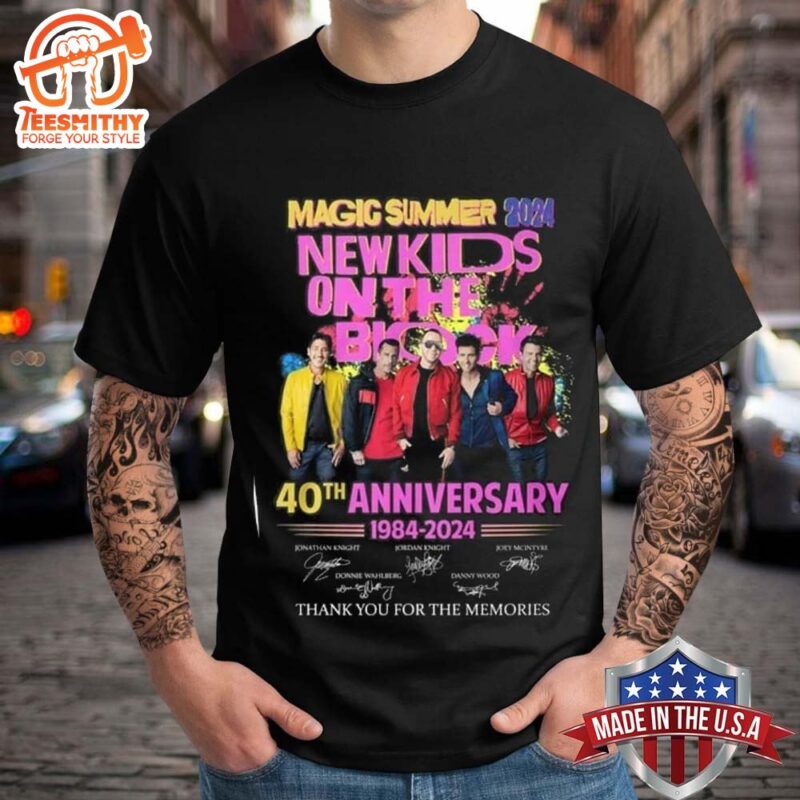 New Kids On The Block Magic Summer 40th Anniversary 1981-2024 Thank You For The Memories T-Shirt