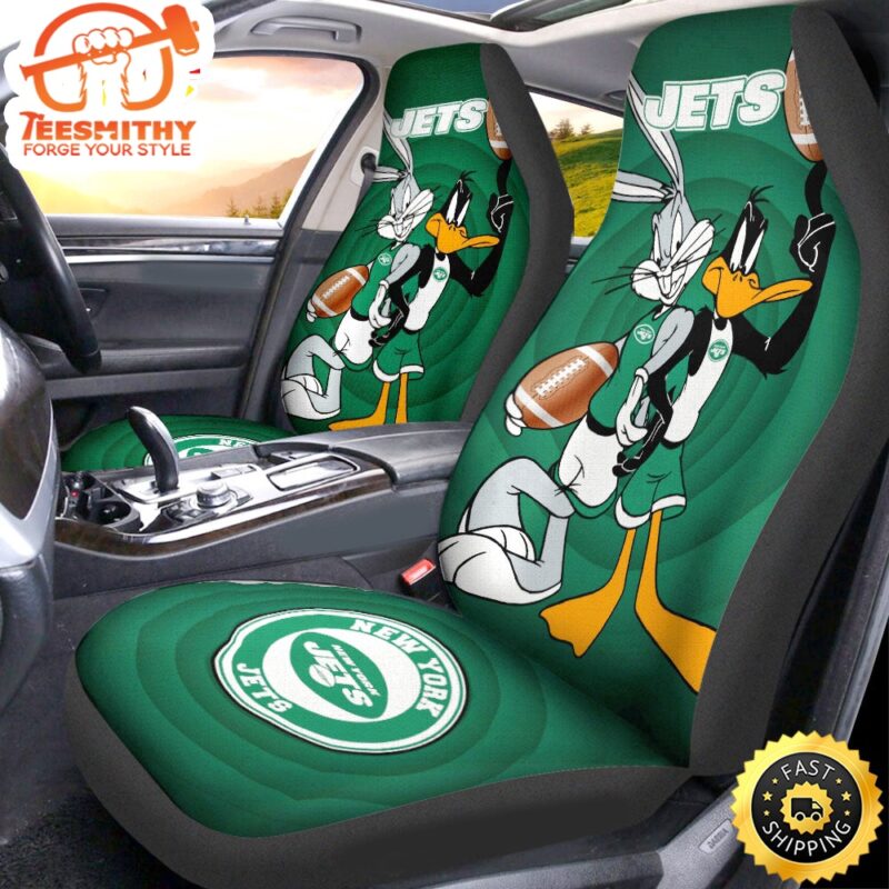 New York Jets Bugs-Bunny With Daffy Duck Car Seat Covers