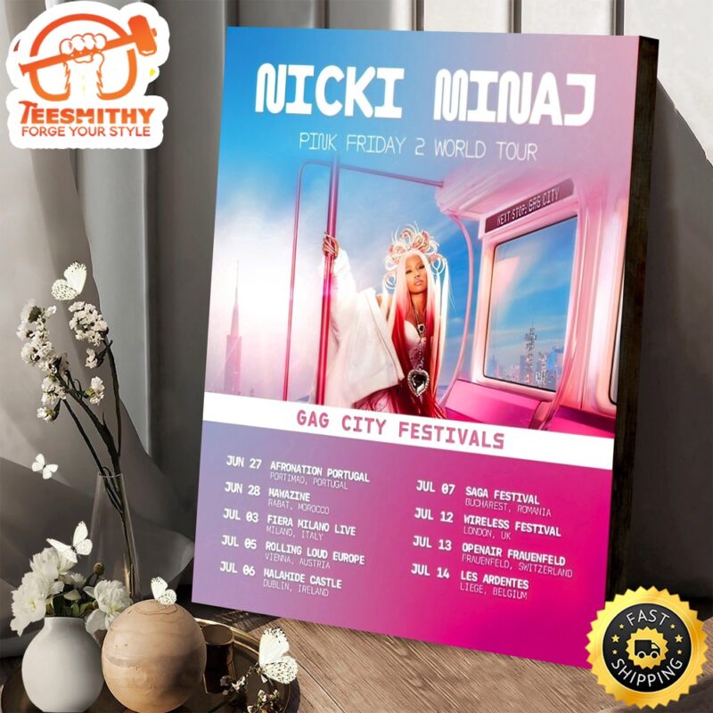 Nicki Minaj Pink Friday 2 World Tour 2024 Poster Canvas