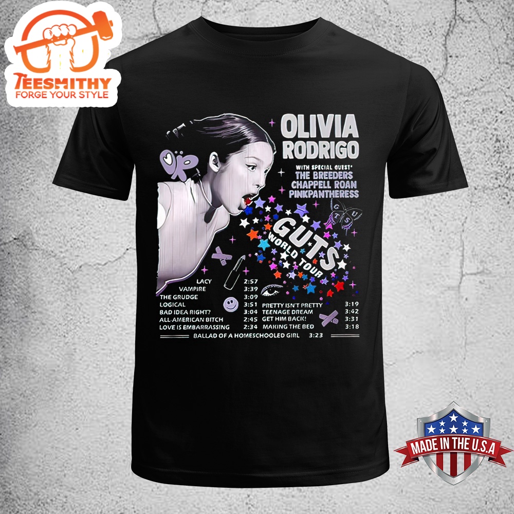 Olivia Rodrigo Guts World Tour 2024 Music Unisex T-Shirt