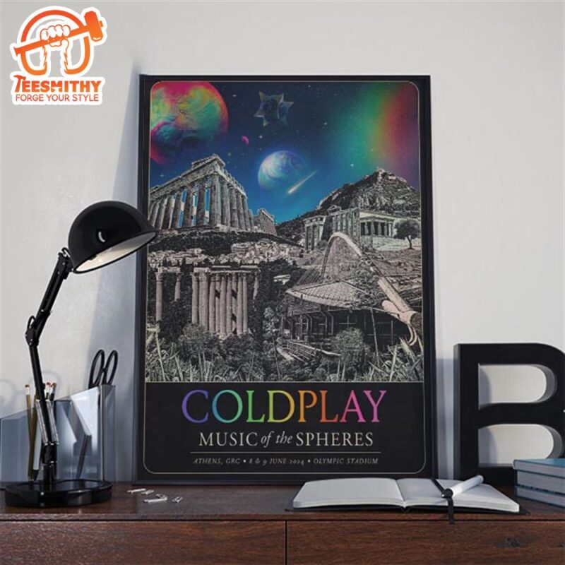 Coldplay Athens June 2024 Music Of The Spheres Tour Home Decor Poster Canvas