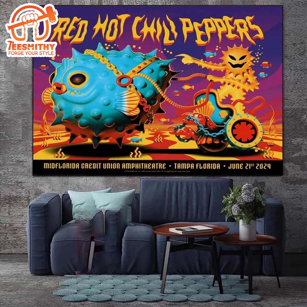 Red Hot Chili Peppers Event Midflorida Credit Union Amphitheatre Tampa FL On June 21st 2024 Canvas