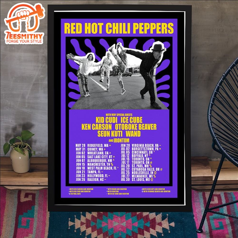 Red Hot Chili Peppers June 2024 Tour Poster Canvas