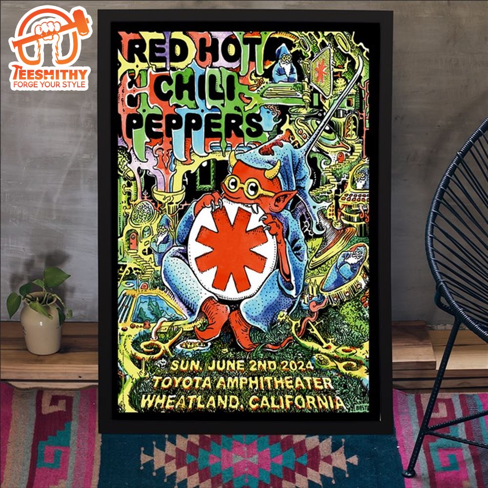 Red Hot Chili Peppers June 2nd, 2024 Toyota Amphitheatre Event Poster Canvas