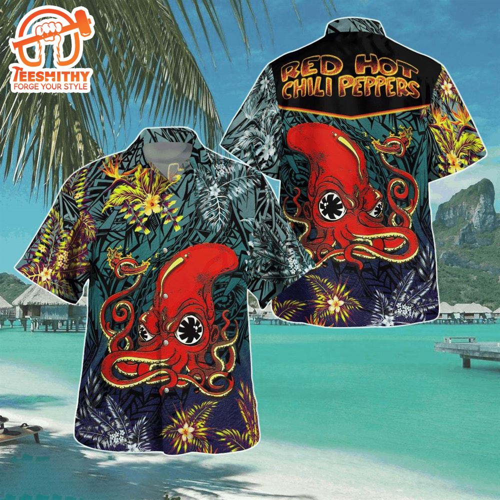 Red Hot Chili Peppers Octopus Tribal Tropical Hawaii Shirt Aloha Shirt For Men Women