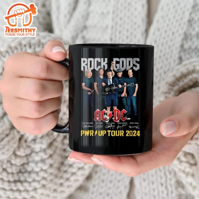 Rock Gods Acdc Pwr Up Tour 2024 Signatures Mug