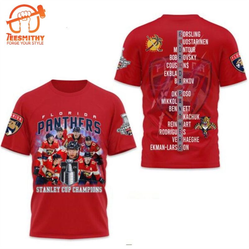 Stanley Cup Champions 2024 Florida Panthers 3D Shirt