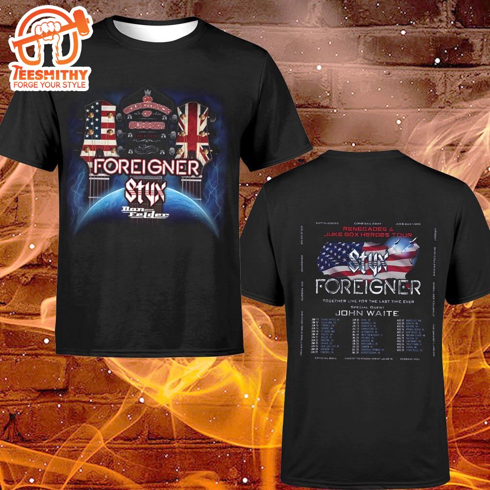 Styx and Foreigner Summer 2024 Tour Dates Shirt