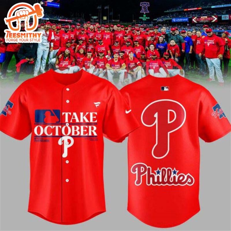 Take October Philadelphia Phillies Fanatics Branded Red Postseason Jersey