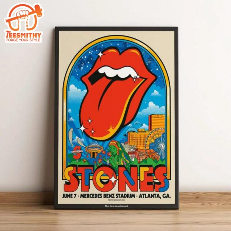 The Rolling Stones Atlanta June 7 2024, Mercedes Benz Stadium GA Event Poster