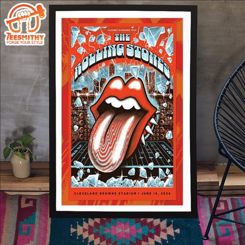 The Rolling Stones Cleveland Poster Cleveland Browns Stadium June 15, 2024 Canvas