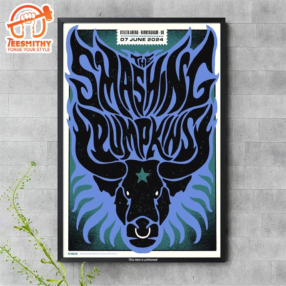 The Smashing Pumpkins 7 June 2024 Birmingham UK Tour Poster Canvas