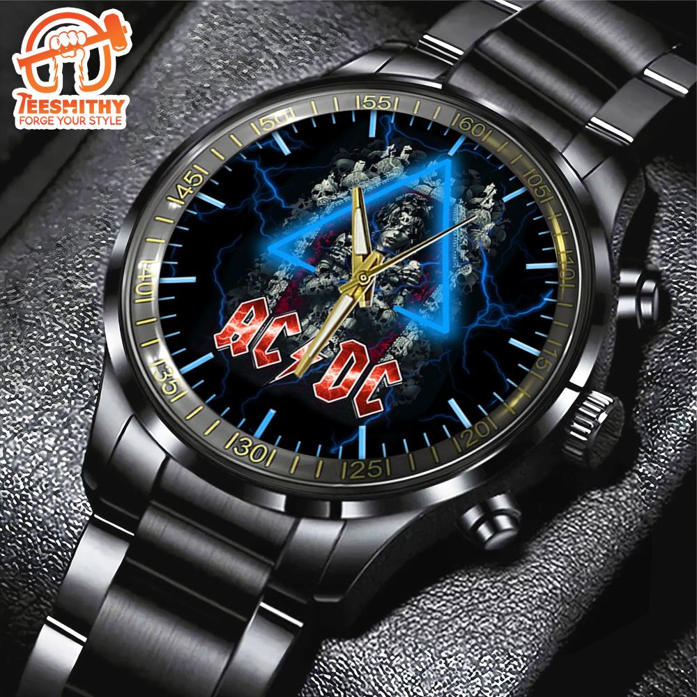 ACDC Black Stainless Steel Watch, Music Watch