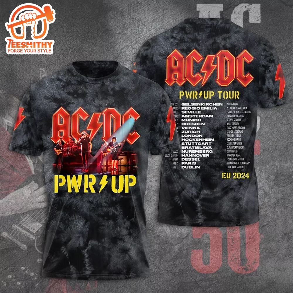 ACDC Pwr Up World Tour 2024 , ACDC Rock Band 3D T-Shirt