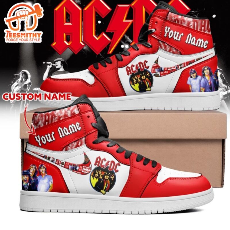 ACDC Rock Band Personalized Name Air Jordan 1 Sneakers