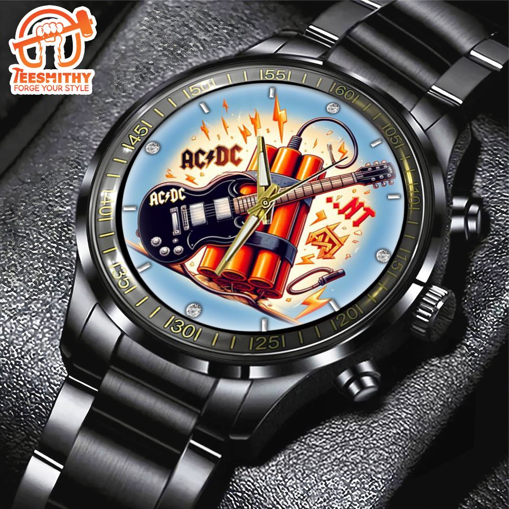 ACDC Tour 2024 Black Stainless Steel Watch, Rock Music Watch