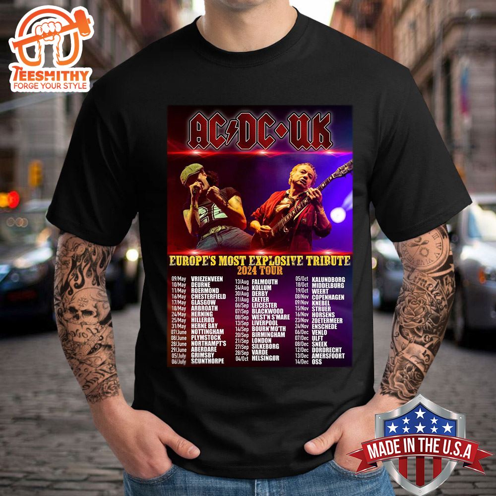 ACDC UK Tour Music 2024 Dates Unisex T-shirt