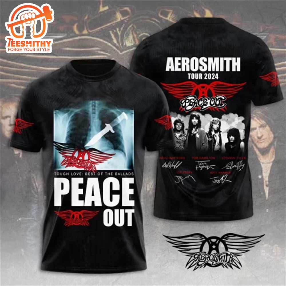 Aerosmith Peace Out Tour 2024 Music 3D Shirt