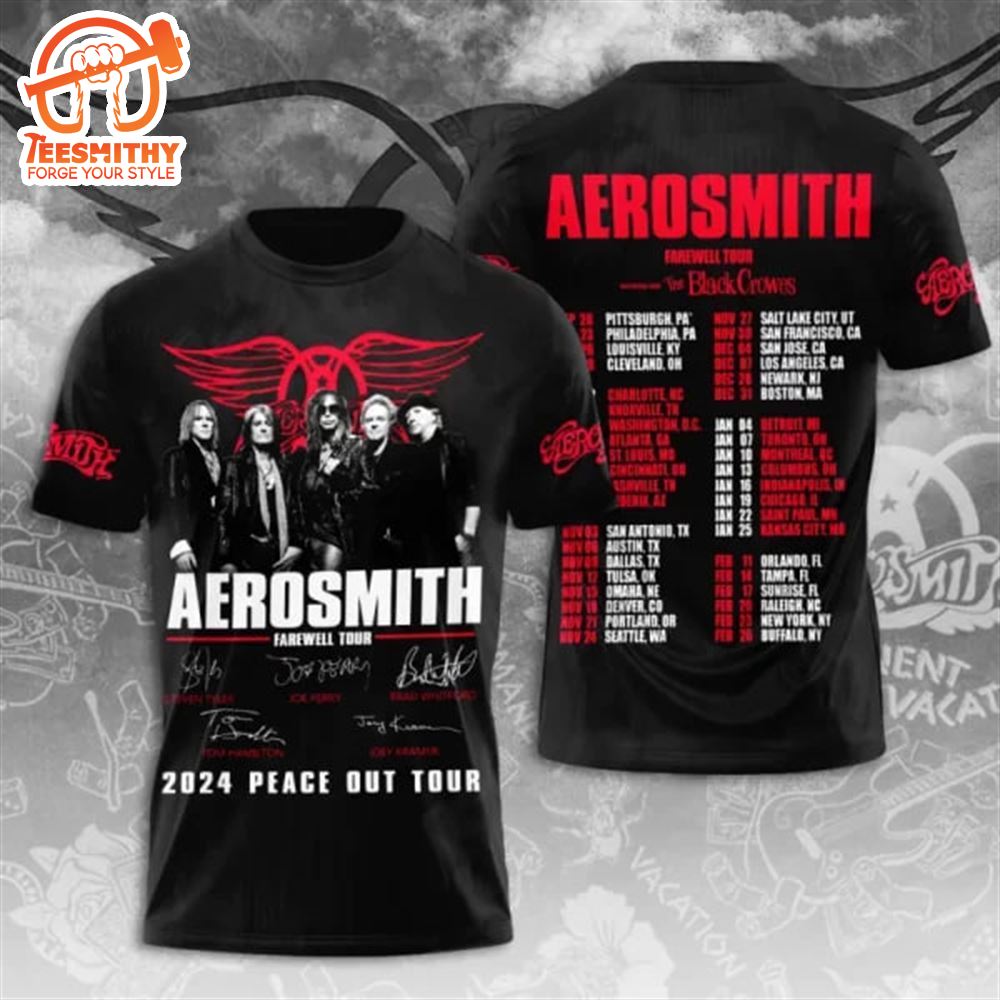 Aerosmith Peace Out Tour 2024 Premium 3D Shirt