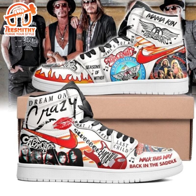 Aerosmith Rock Band Songs Custom Air Jordan 1 Sneakers