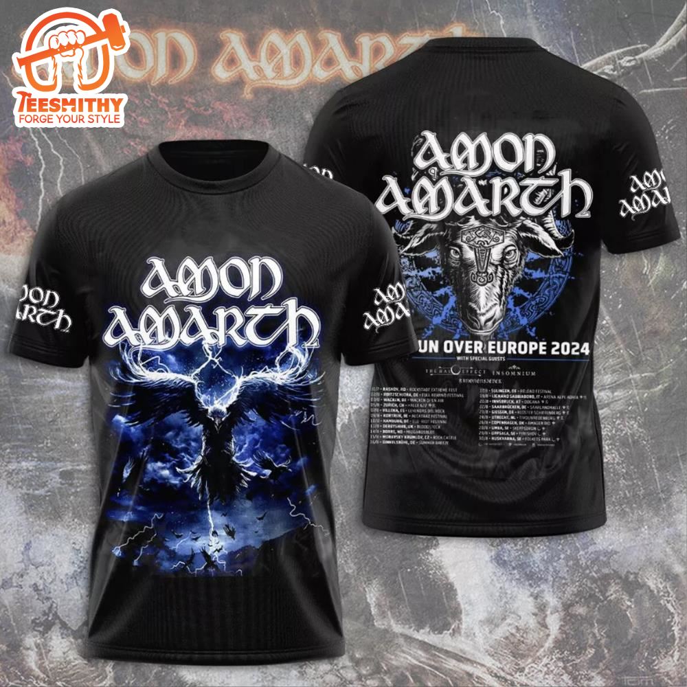 Amon Amarth Heidrun Over Europe Tour 2024 3D Print T-Shirt