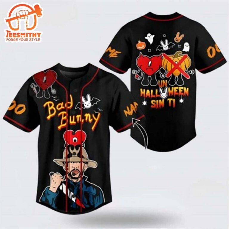 Bad Bunny Un Halloween Sin Ti Customize Baseball Jersey - Teesmithy