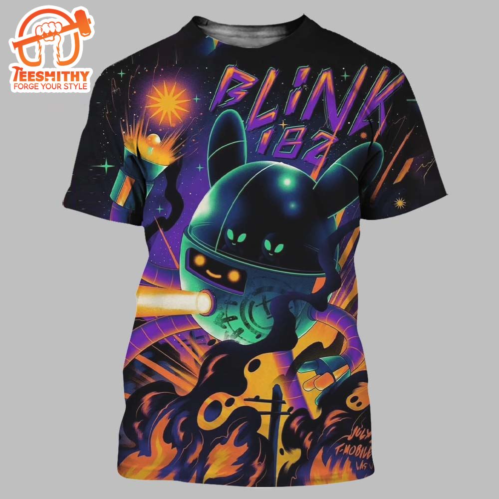 Blink 182 Poster For The Show In Las Vegas NV At T Mobile Arena On July 3 2024 3D Shirt