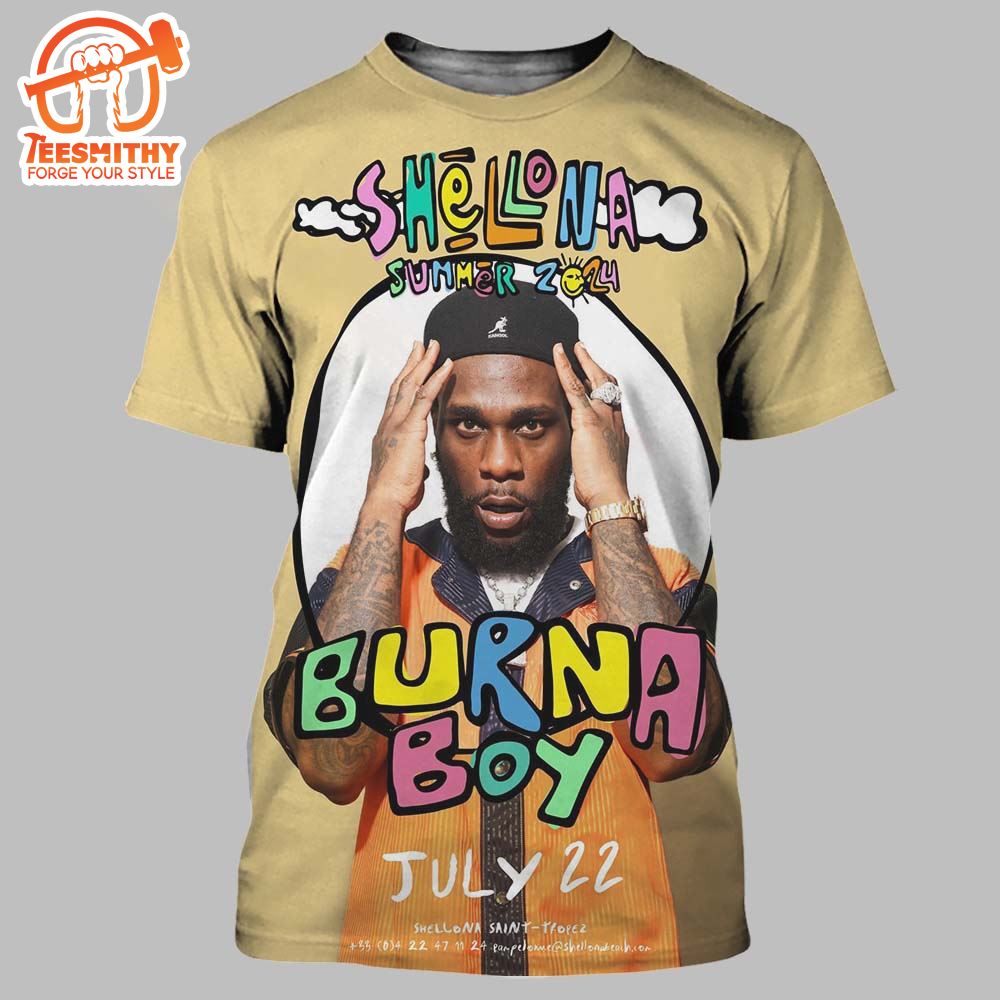 Burna Boy Shellona Summer 2024 St Tropez On July 22 2024 All Over Print Shirt