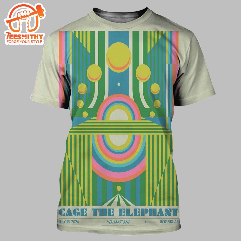 Cage The Elephant Concert In Rogers AR At Walmart AMP On July 15 2024 All Over Print Shirt